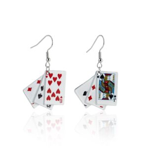 poker irregular women drop earring playing card resin casual ear jewelry party hip hop jewellery -j 10