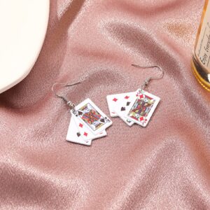 Poker Irregular Women Drop Earring Playing Card Resin Casual Ear Jewelry Party Hip Hop Jewellery -J 10