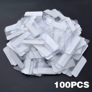 100PCS Plastic Self-Adhesive Jewelry Display Adapter Earring Card Adapter Lip Hanger Clear Jewelry Card Display Adapter Accessories for Earring Necklace Card Display(3cmX2.5cm)