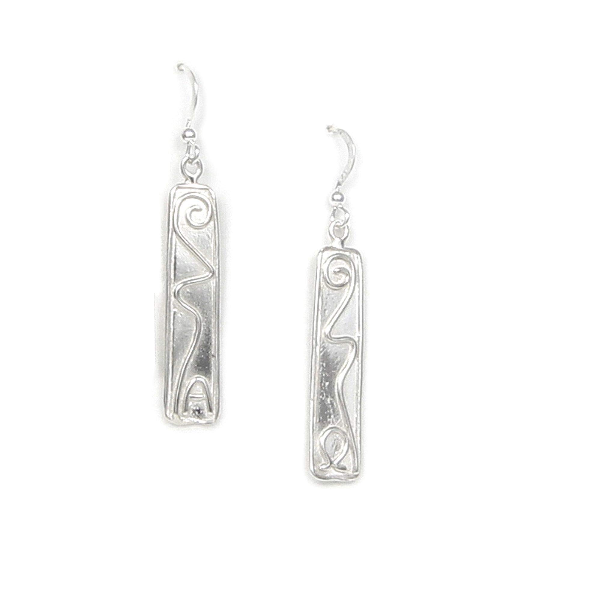 Alpha and Omega Sterling Silver earrings - Gift Boxed with Story Card - Handcrafted in USA (Shipped by Artist Studio)