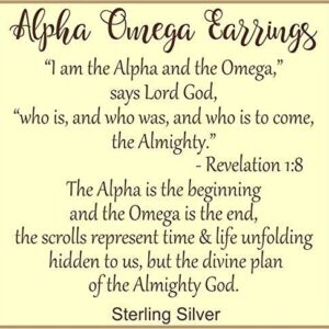 Alpha and Omega Sterling Silver earrings - Gift Boxed with Story Card - Handcrafted in USA (Shipped by Artist Studio)