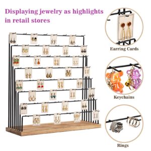 Earring Display Stands for Selling, Earring Rack Display Holder Stand, Jewelry Display for Selling Earring Cards, Bracelets, Hair Accessories, Rings, Necklaces 39" W x 23" D x 19" H (64 Hooks)