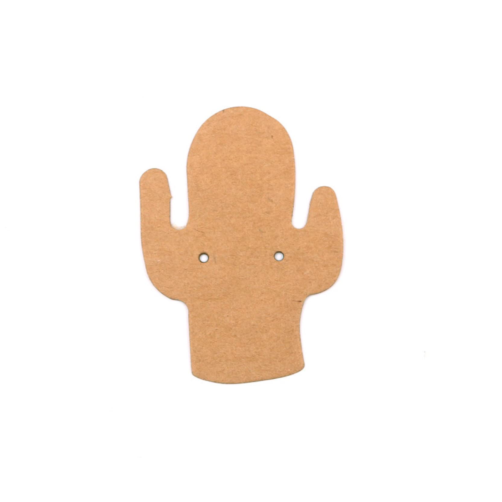 50 Pcs Blank Earring Holder Cards Kraft Paper Cactus Shape Card for Display Jewelry Earring Studs Dangle Earrings