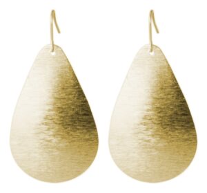 spunkysoul brushed gold and silver teardrop earring (gold)