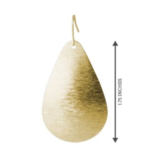 SPUNKYsoul Brushed Gold and Silver Teardrop Earring (Gold)