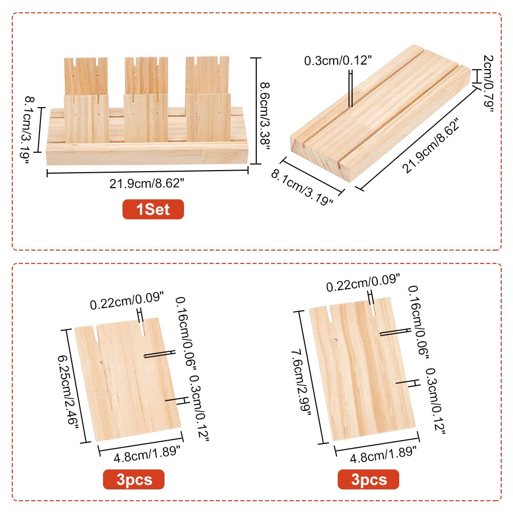 PH PandaHall Earring Holder Jewelry Display Wood Earring Necklace Stands with 6pcs Earring Cardboard Wood Earring Display Stands for Selling Earring Showing Jewelry Displaying Business Card