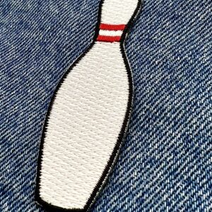 Bowling Pin Embroidered Patch Team League Uniform Iron-On Applique Sports Emblem