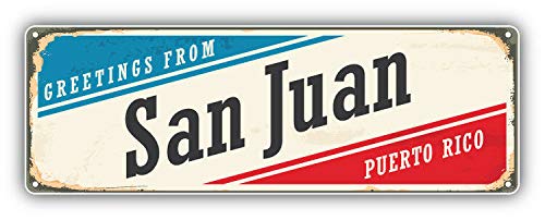 San Juan Retro Travel Tin Sign Truck Car Window Bumper Sticker Decal 5"