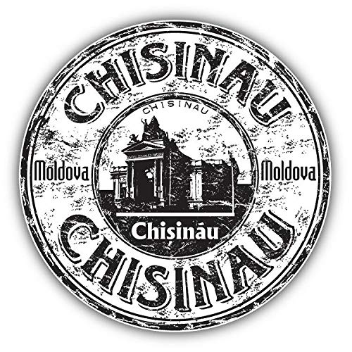 Chisinau Moldova Grunge Rubber Travel Stamp Truck Car Window Bumper Sticker Decal 5"