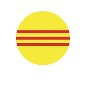 Round South Vietnamese Flag Sticker Decal Vinyl Vietnam Southern Bumper Sticker Vinyl Sticker Car Truck Decal 5"