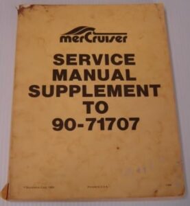 mercruiser service manual supplement to 90-71707 (#1184)