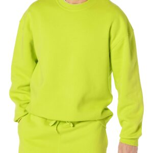 Amazon Essentials Men's Oversized-Fit Crewneck Sweatshirt (Available in Big & Tall), Lime Green, 4X-Large Big