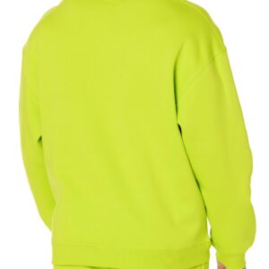 Amazon Essentials Men's Oversized-Fit Crewneck Sweatshirt (Available in Big & Tall), Lime Green, 4X-Large Big