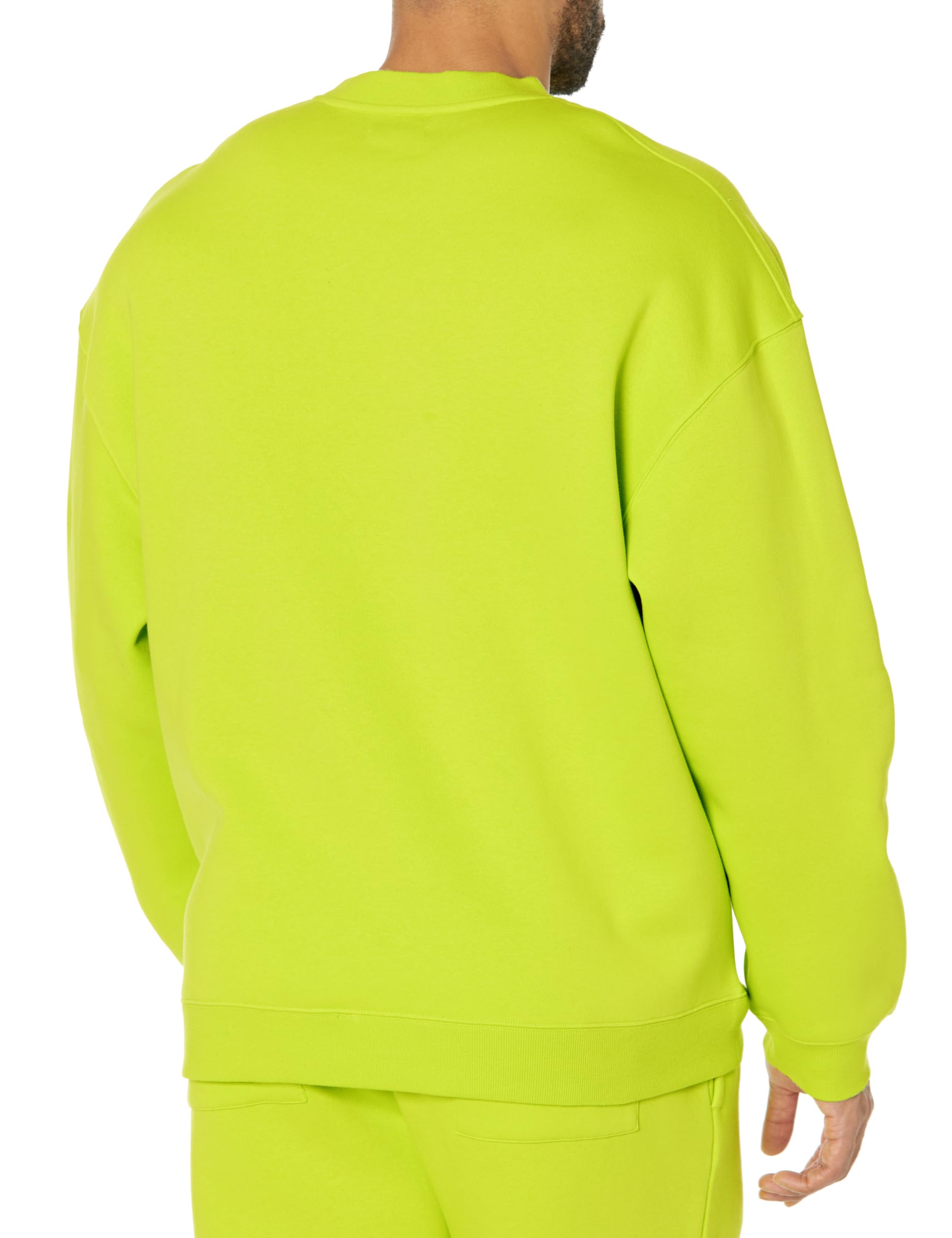 Amazon Essentials Men's Oversized-Fit Crewneck Sweatshirt (Available in Big & Tall), Lime Green, 4X-Large Big