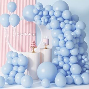 WXX 95pcs Pastel Blue Balloons Different Sizes 18 12 10 5 Inch for Garland Arch, Light Blue Balloons for Birthday Baby Shower Gender Reveal Wedding Party Decoration