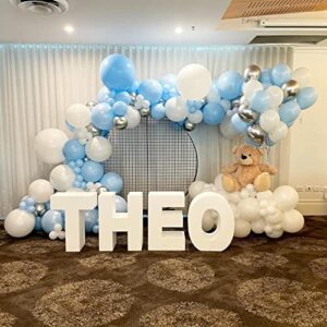 WXX 95pcs Pastel Blue Balloons Different Sizes 18 12 10 5 Inch for Garland Arch, Light Blue Balloons for Birthday Baby Shower Gender Reveal Wedding Party Decoration