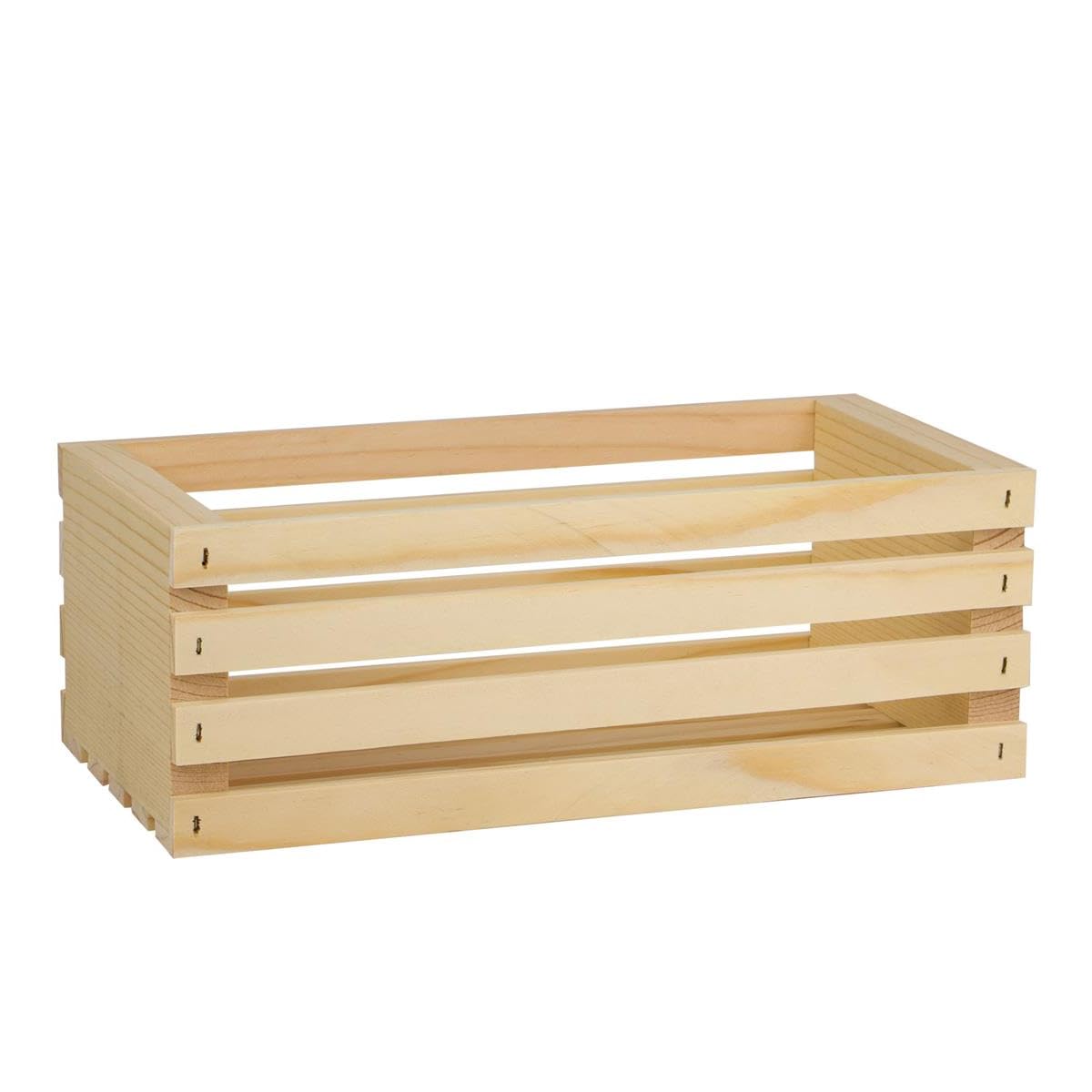 LEISURE ARTS Good Wood Wooden Crate, wood crate unfinished, wood crates for display, wood crates for storage, wooden crates unfinished, 11.75"x 5.5"x 4.25"