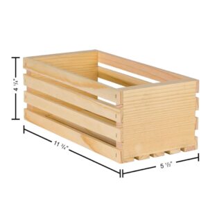 LEISURE ARTS Good Wood Wooden Crate, wood crate unfinished, wood crates for display, wood crates for storage, wooden crates unfinished, 11.75"x 5.5"x 4.25"