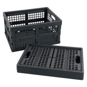 ggbin 16 liter folding plastic containers, grey plastic crate, 2 packs