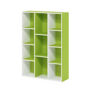 furinno 11107wh-gr 7 reversible, 11-cube, white green