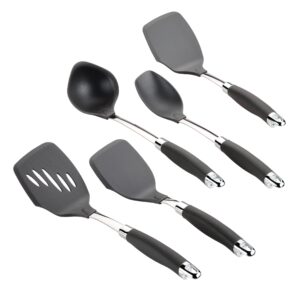 anolon suregrip gadgets nonstick utensil kitchen cooking tools set, 5 piece, graphite