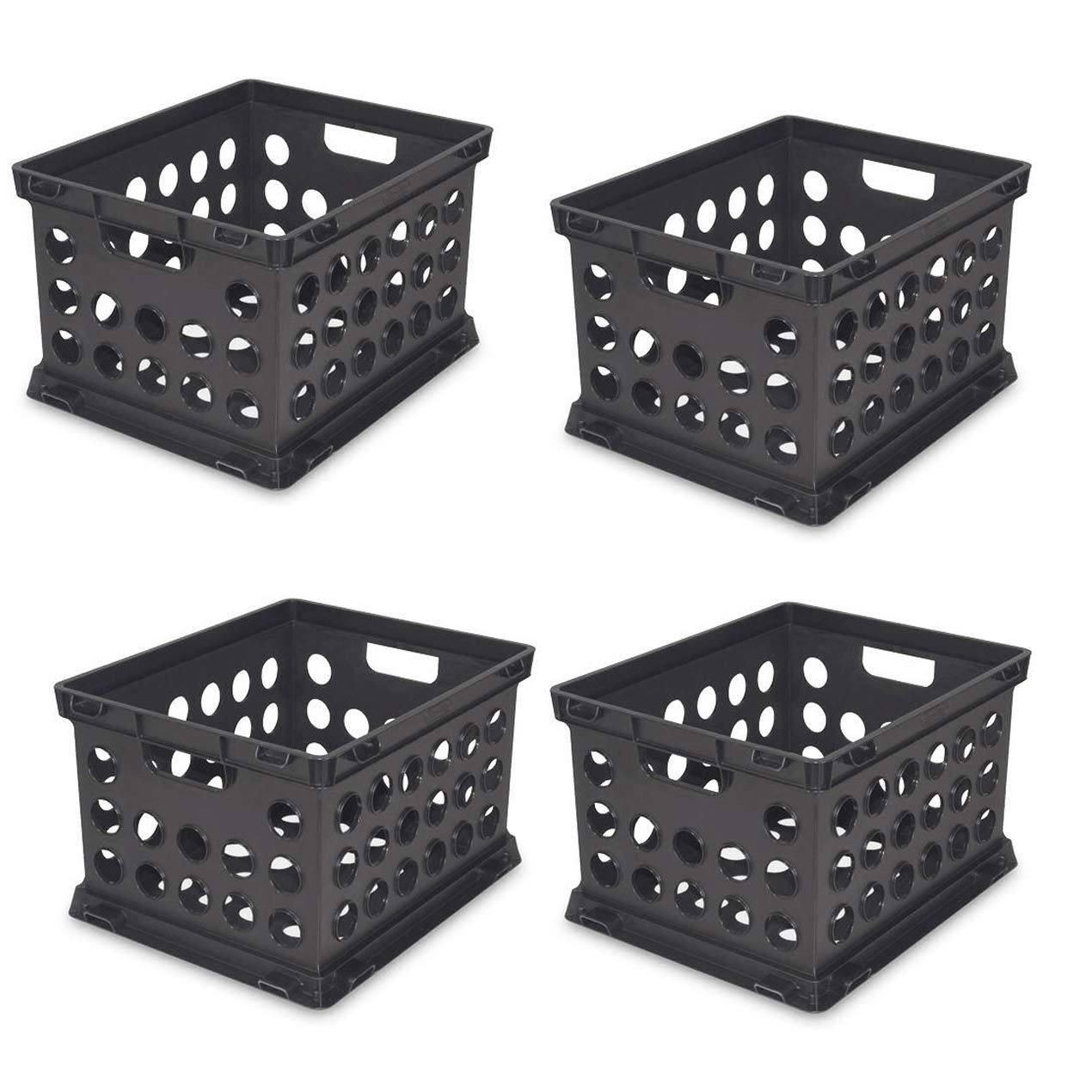 Sterilite 16939006 Plastic Heavy Duty File Crate Stacking Storage (4 Pack)