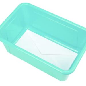 Storex Small Cubby Bins, Pack of 5, 12.2 x 7.8 x 5.1 Inches, Teal (62420U05C)