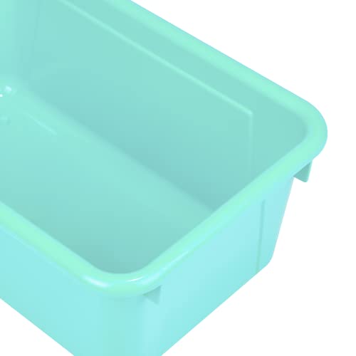 Storex Small Cubby Bins, Pack of 5, 12.2 x 7.8 x 5.1 Inches, Teal (62420U05C)