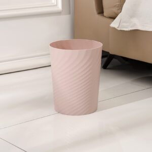 UUJOLY Plastic Trash Can Wastebasket, Garbage Container Basket for Bathrooms, Kitchens, Offices, Kids Rooms (Pink, 1 Pack)