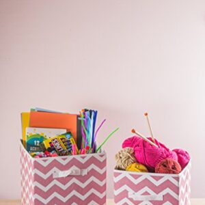 DII Non Woven Polyester Storage Bin, Chevron, Rose, Small Set of 2