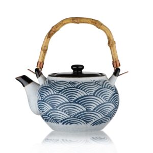 ceramic teapot japanese style porcelain teapot with rattan handle restaurant office filter tea pot drinkware tea kettle