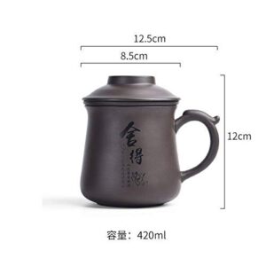 Aeseark Chinese Tea Cup Set Handmade Portable Clay Tea Cup,Ceramic Cup,Travel Tea Set Chinese-Kungfu Tea Set Coffee Mug Juice Cup,As Holiday Gifts（14.2 OZ）