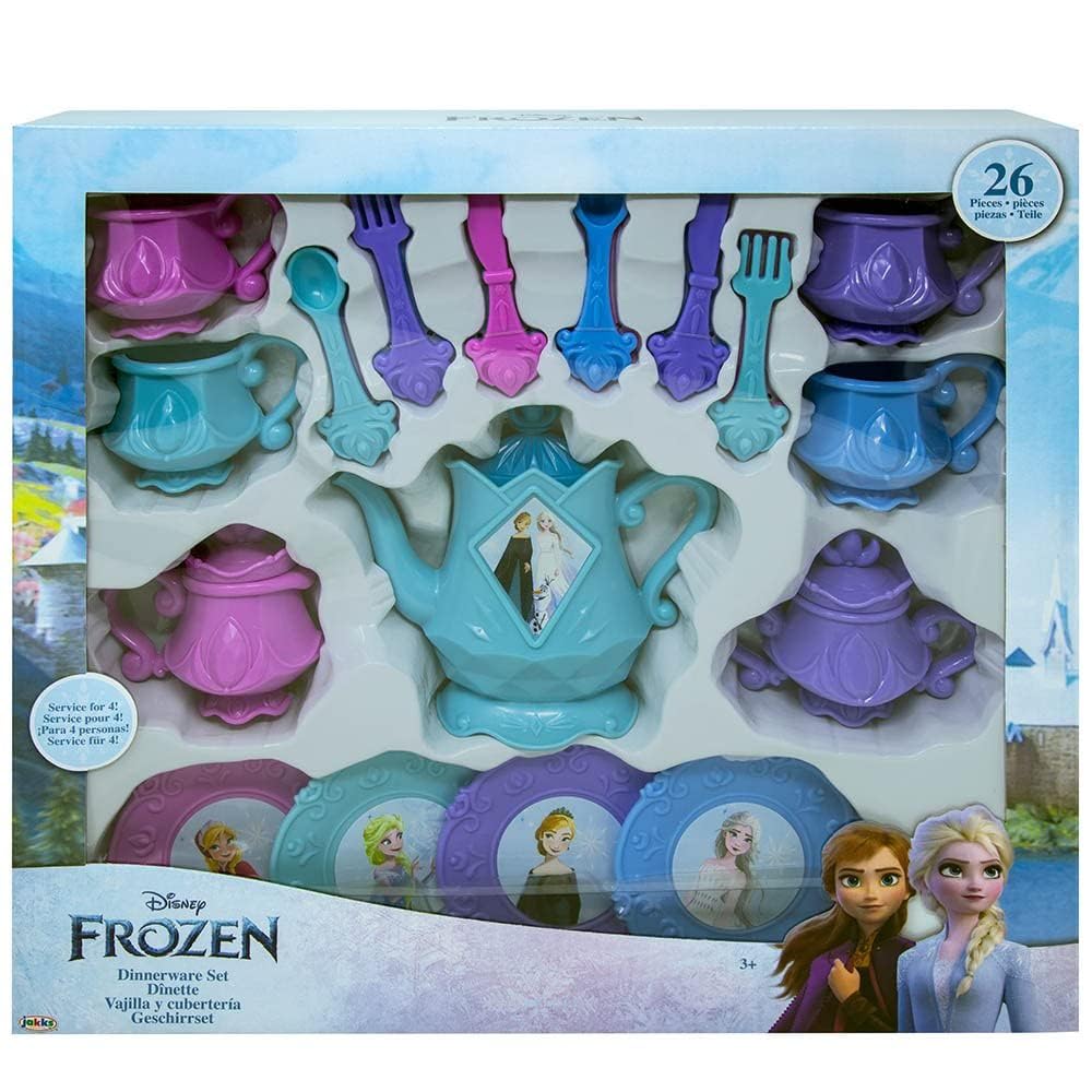 Classic Disney Frozen Tea Set Bundle ~ 26 Pc Frozen Tea Party Decorations, Cups, Tea Pot, Featuring Anna and Elsa with Frozen Stickers (Frozen Tea Set Party Supplies)