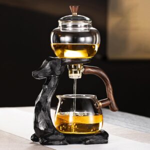 Homyl Glass Automatic Set Drip Pot Infuser Tea Drip Pot Tea Making Oolong Tea Maker Automatic Tea Set for Home