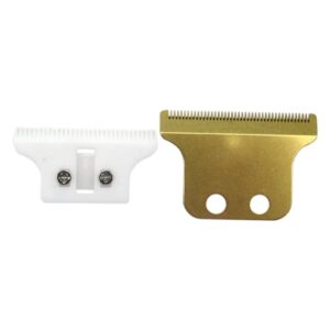 Adjustable 2 Hole Double Wide Trimmer Replacement Blade for Wahl Detailer #8290 5 Star Razor Edger #8051 G-Whiz #8986 Sterling Definitions #8085(Ceramic + Gold Blade)