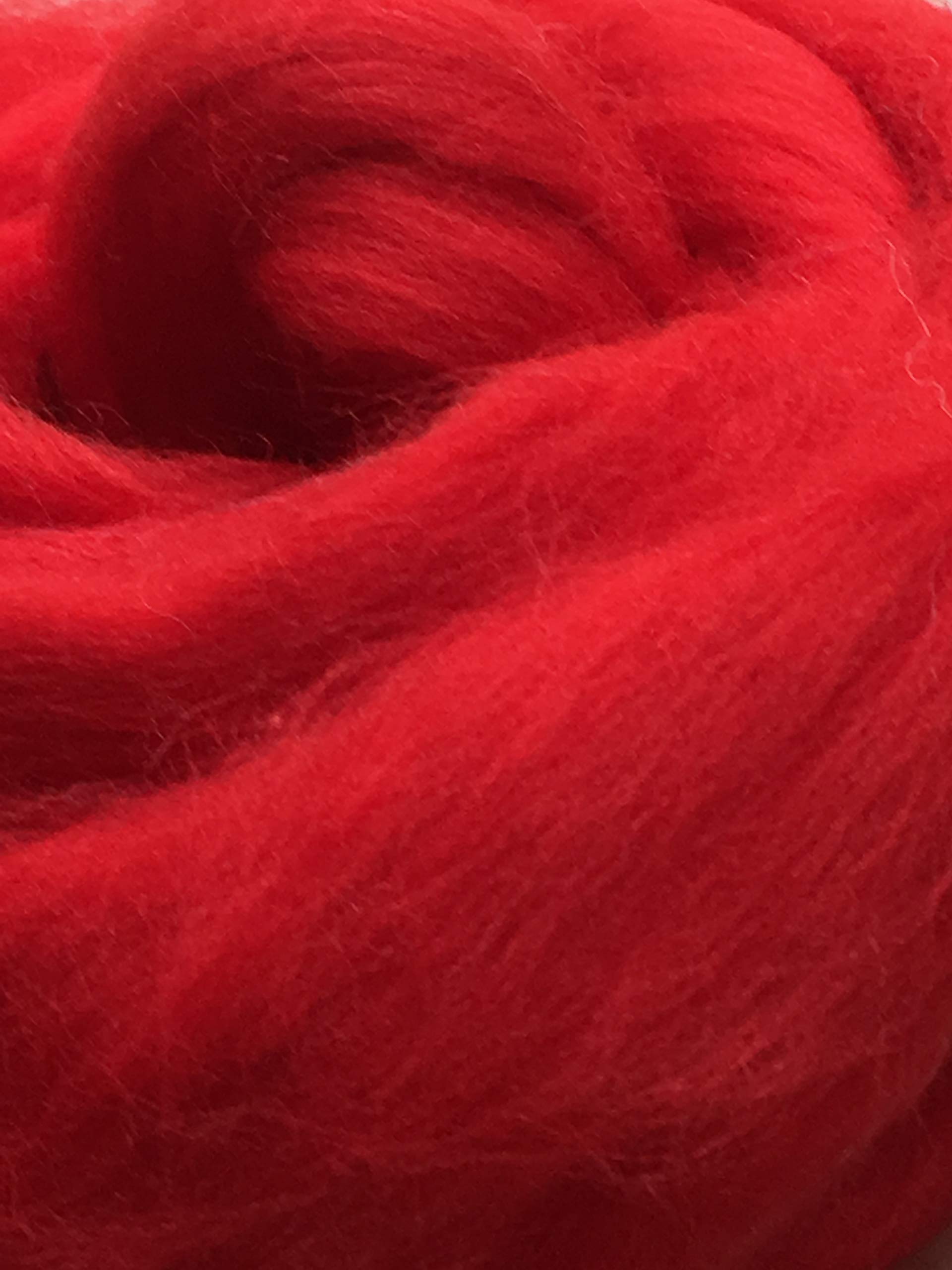 Red Wool Roving, Shep's Wool, Red Roving, Red Spin Wool, Red Felting, Craft Wool, Roving (8 oz)