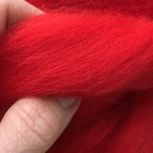 Red Wool Roving, Shep's Wool, Red Roving, Red Spin Wool, Red Felting, Craft Wool, Roving (8 oz)