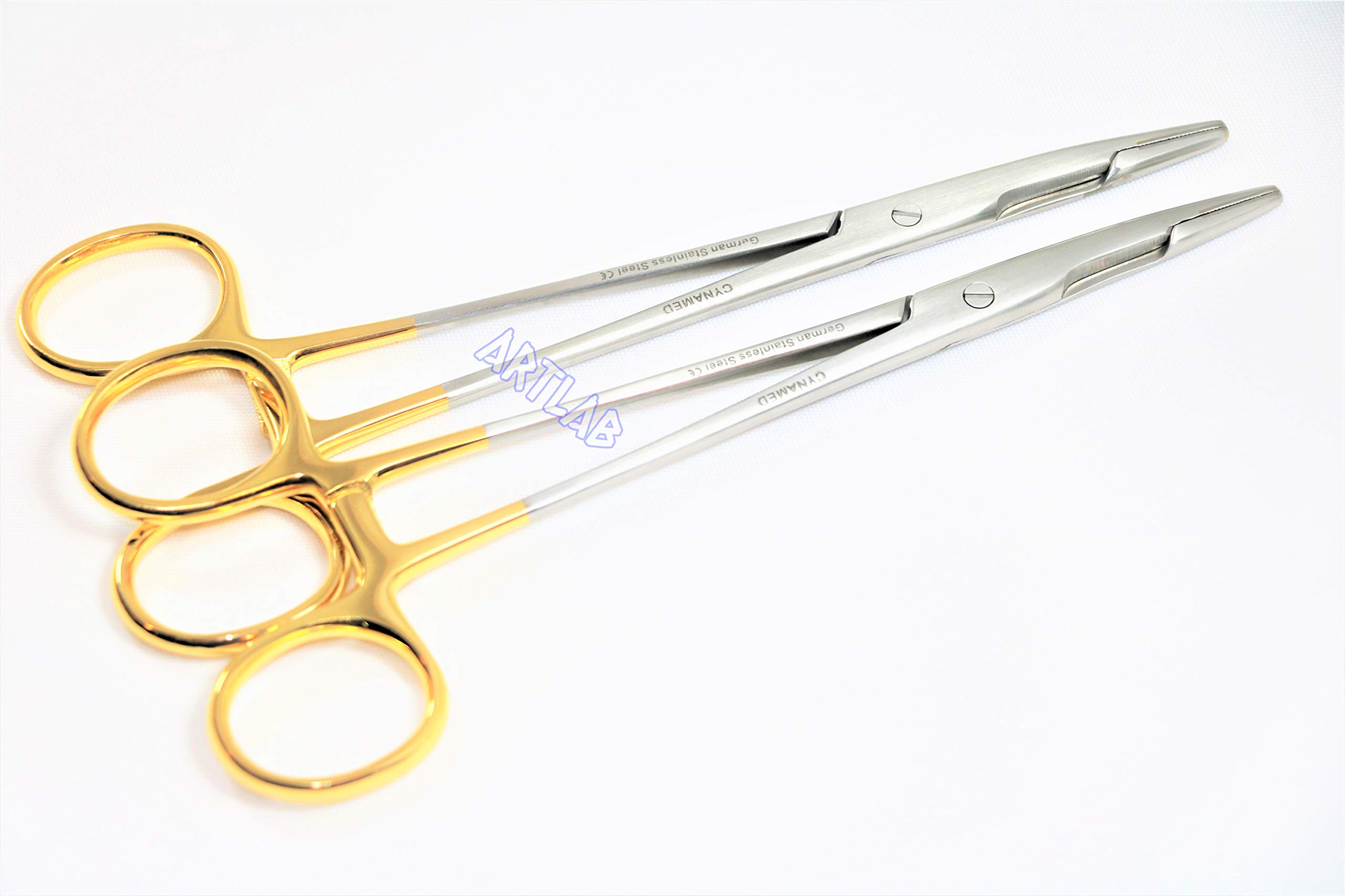 LOT of 5EA Olsen HEGAR Needle Holder Forceps 7" (17.80cm) with Tungsten Carbide Inserts Serrated (CYNAMED)