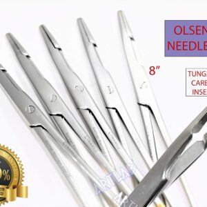 LOT of 5EA Olsen HEGAR Needle Holder Forceps 7" (17.80cm) with Tungsten Carbide Inserts Serrated (CYNAMED)