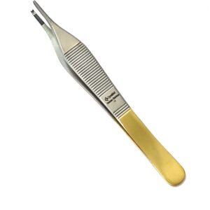 German Premium Tc Adson Tissue Forceps Toothed 1X2 4.75" Adson Kocher Configuration Veterinary Cynamed