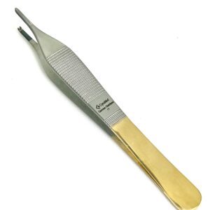 German Premium Tc Adson Tissue Forceps Toothed 1X2 4.75" Adson Kocher Configuration Veterinary Cynamed