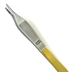 German Premium Tc Adson Tissue Forceps Toothed 1X2 4.75" Adson Kocher Configuration Veterinary Cynamed