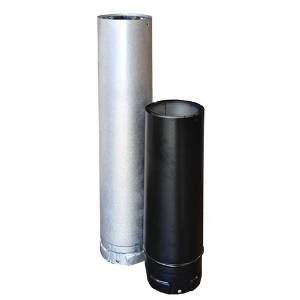 170413 3"x18" adjustable length pellet vent black