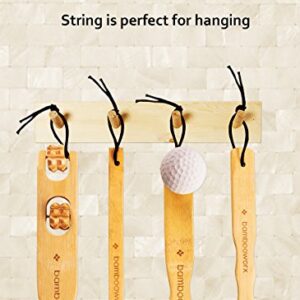 BambooWorx Traditional Bamboo Wooden Back Scratcher - 4 Piece Body Relaxation Massager Set for Men & Women - 17.5" Long Handle, Strong and Sturdy Itching Relief Back Scratchers - 100% Natural Wood