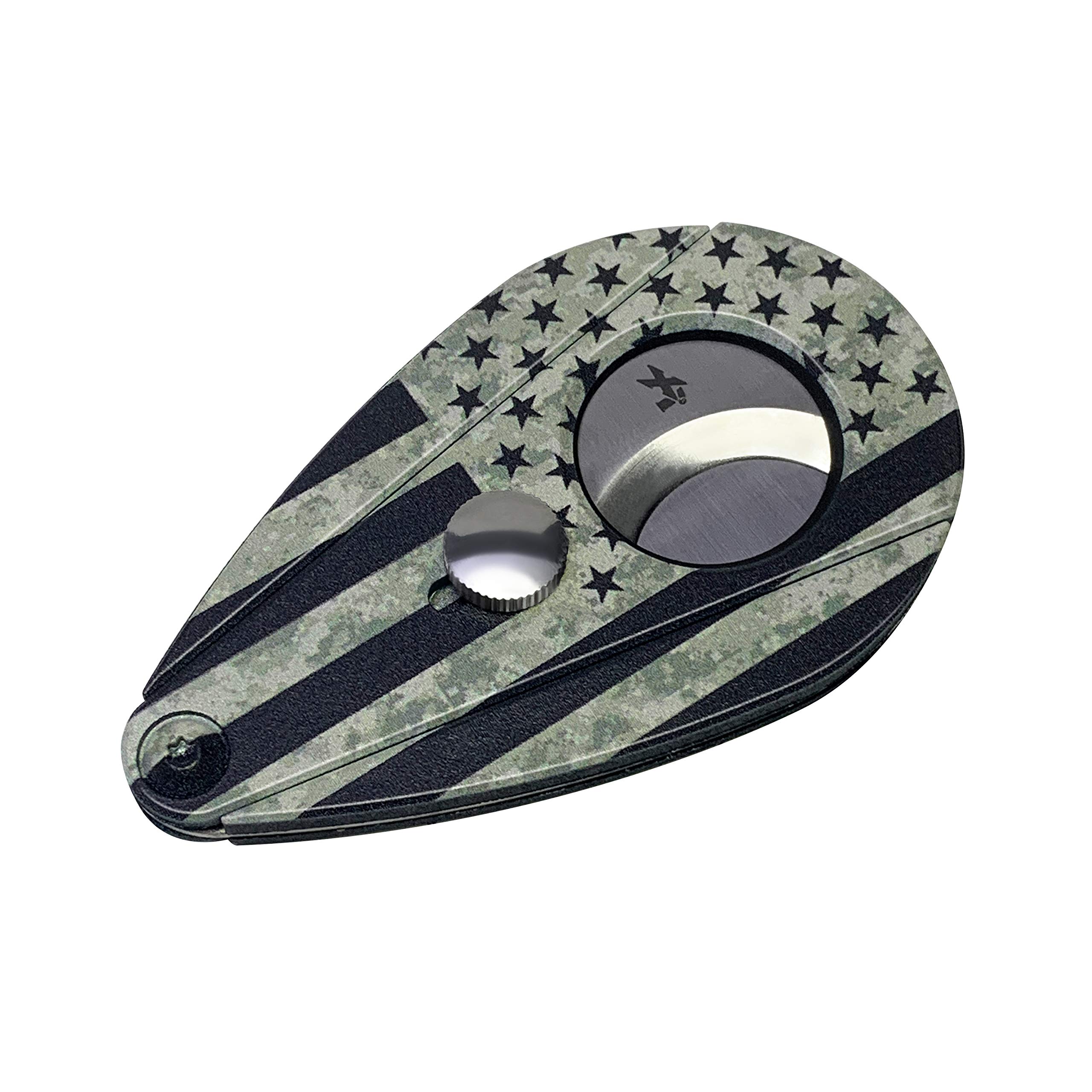 Xikar Xi2 Cigar Cutter Hero Series, Cuts Up to 60 Ring-Gauge Cigars, Spring-Loaded Double Guillotine Action, 440 Stainless Steel Blades with Rockwell C Rating of 57, Military