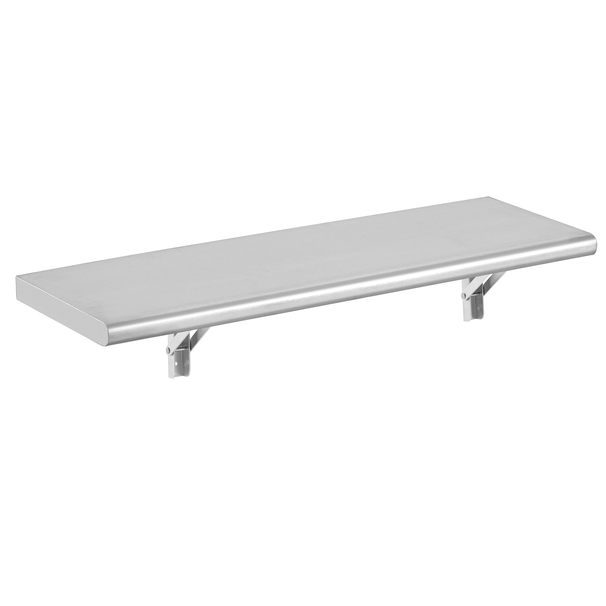 Concession Shelf 36"L x 12"W，22 gauge ASTM 304 Stainless Steel Folding Serving Food Shelf ，Wall Mount Shelving , Stainless Steel Shelf For Food Truck, grill area,BBQ working table, Restaurant .NSF