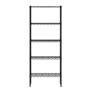 Furinno Wayar 5-Tier Metal Storage Shelf Rack, 24 x 14 x 60, Black