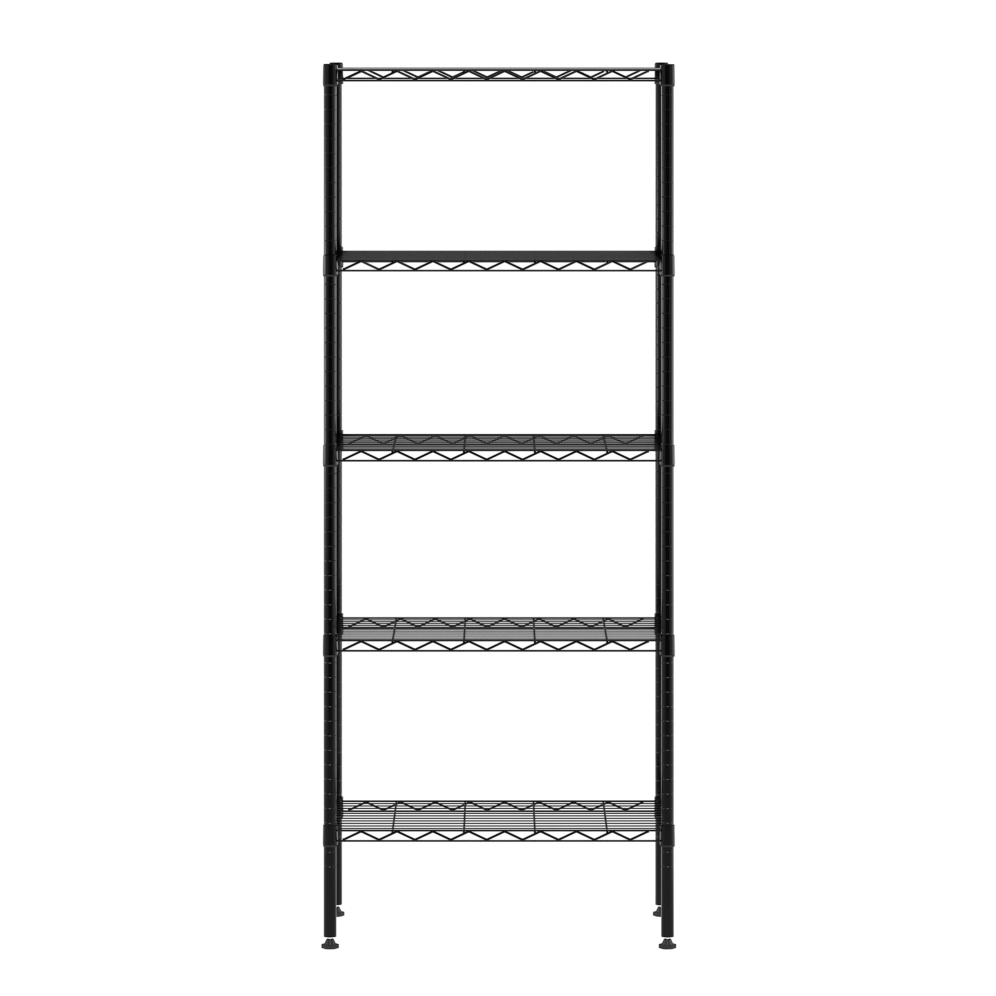 Furinno Wayar 5-Tier Metal Storage Shelf Rack, 24 x 14 x 60, Black