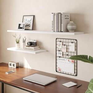 JPND Floating Shelf, Set of 2 Wall Shelf, 30 in W x 12.75 in D x 2 in H Wooden Floating Wall Shelf with Invisible Brackets for Living Room/Bedroom/Bathroom/Kitchen Storage and Decor, White