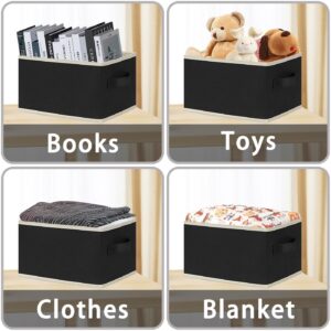 LHZK Storage Bins for Shelves 6 Pack, Small Storage Baskets for Organizing, Collapsible Fabric Storage Baskets for Shelves, Home, Nursery, Closet Storage Bins (Black, 11.4"x8.7"x6.7")